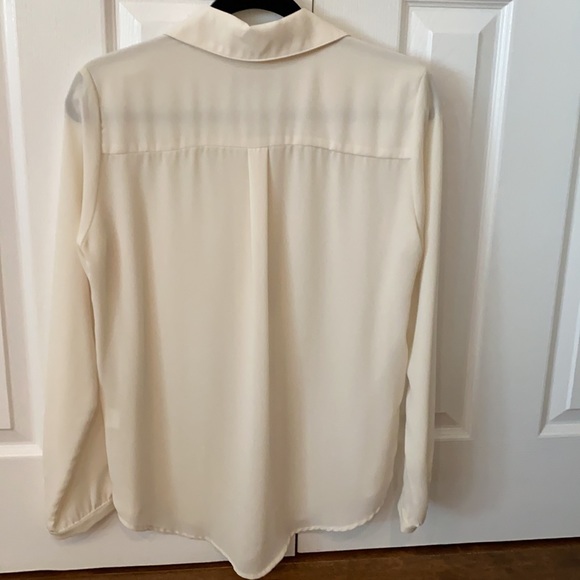 Veronica M Blouse Chiffon Cream sz Small - Picture 5 of 6
